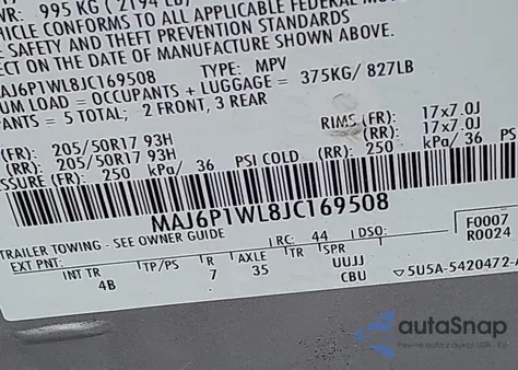 2018 Ford Ecosport Titanium from USA, damaged, VIN MAJ6P1WL8JC169508